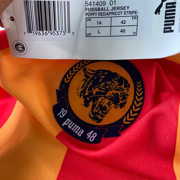 Womens Puma Fussball Jersey PoppyRedApricot stripe - Picture 3 of 4